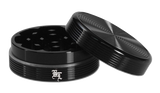 Black Leaf Aluminium 'Ripple' 2 Part Grinder - Black - Puff Puff Palace