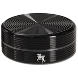 Black Leaf Aluminium 'Ripple' 2 Part Grinder - Black - Puff Puff Palace