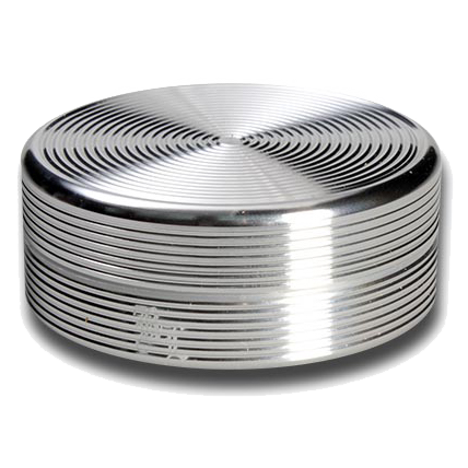 Black Leaf Aluminium 'Ripple' 2 Part Grinder - Silver - Puff Puff Palace