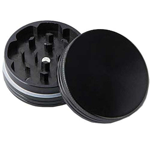 Anodised Grinder 50mm 2 parts - Black - Puff Puff Palace