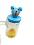Black Leaf ''Bear'' Glass Carb Cap - Blue