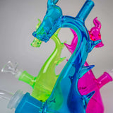 Black Leaf ''Dragon'' Oil & Herb Glass Bong - Blue