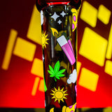 Black Leaf x Fire Flow '"420'' Cylinder Glass Bong