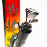Black Leaf x Fire Flow ''Leaves'' Cylinder Glass Bong