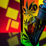 Black Leaf x Fire Flow ''Leaves'' Cylinder Glass Bong