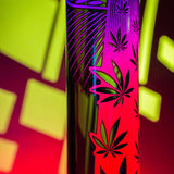 Black Leaf x Fire Flow ''Leaves'' Cylinder Glass Bong