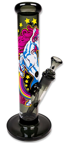 Black Leaf x Fire Flow ''Pink Unicorn'' Cylinder Glass Bong