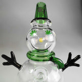 Black Leaf ''Snowman'' Glass Bong Green