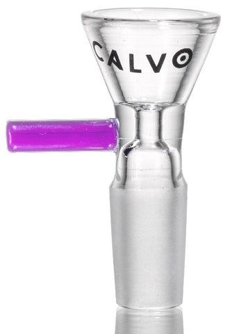 Calvo Glass Bong Bowl With Handle Purple (14mm)