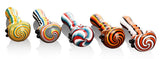 Calvo ''Circled Spoon'' Glass Smoking Pipe - Rainbow