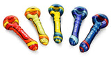 Calvo ''Signature Spoon'' Glass Smoking Pipe - Yellow/Red