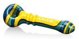 Calvo ''Signature Spoon'' Glass Smoking Pipe - Yellow/Green