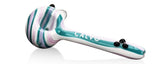 Calvo ''Thin Spoon'' Glass Smoking Pipe - White/Turquoise