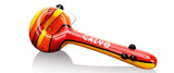 Calvo ''Thin Spoon'' Glass Smoking Pipe - Yellow/Red
