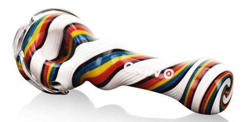 Calvo ''Twisted Spoon'' Glass Smoking Pipe - Multicolour