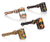 Calvo ''Hammer'' Wig Wag Glass Smoking Pipe Multicolour White