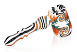 Calvo ''Hammer'' Wig Wag Glass Smoking Pipe Multicolour White