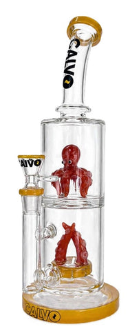Calvo ''Octopus'' Glass Bong Red/Organge