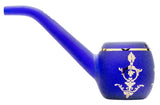 Hemper ''Jeweled Egg'' Glass Sherlock Hand Smoking Pipe Blue