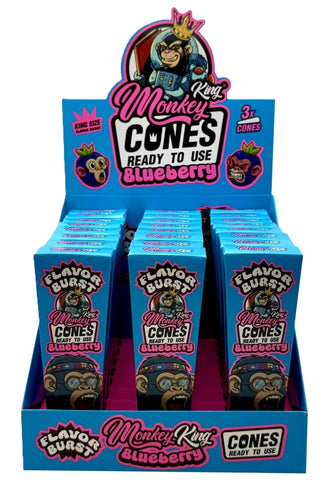 Monkey King KS Ready To Fill Flavored Cones - Blueberry