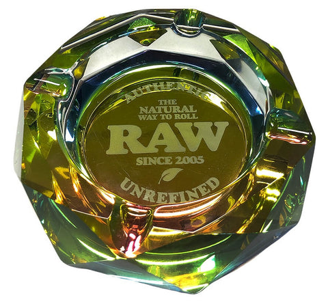 RAW ''Rainbow'' Thick Glass Ashtray Giftbox