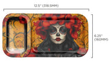 V-Syndicate ''Duotray'' Metal Rolling Tray With Stash Box - Calavera