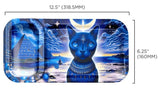 V-Syndicate ''Duotray'' Metal Rolling Tray With Stash Box - Feline Pharaoh