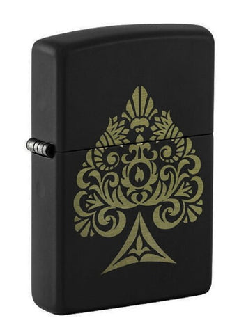 Zippo ''Ace With Flame'' Black Metal Lighter