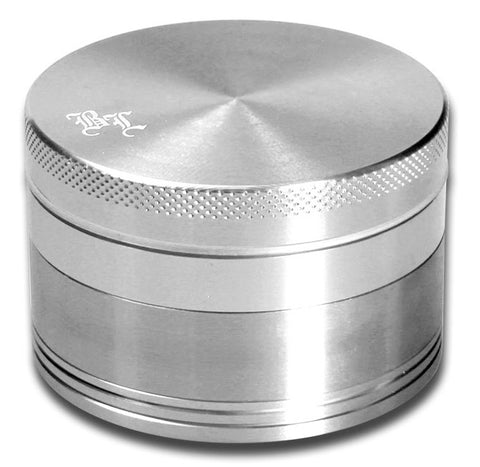 Black Leaf Aluminium Anodised 4-Part Grinder - Silver - Puff Puff Palace