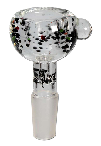 Black Sprinkled Glass Bong Bowl - Puff Puff Palace