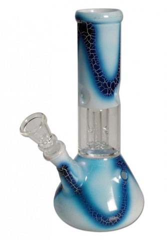 Glass Ice Bong With Dome Perclator - Blue
